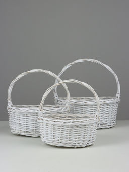 Набор корзин плетёных Flagstaff, ива, 3 шт., белый