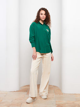 Nak??l? Uzun Kollu Poplin Kad?n G?mlek Tunik