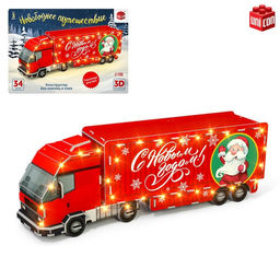 Конструктор Новогоднее путешествие, 34 детали и гирлянда