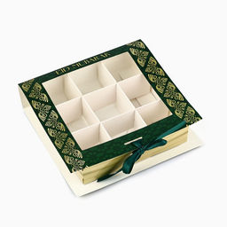 Цена за 5 шт. Коробка для конфет на Рамадан, 9 ячеек Eid Mubarak 14.5 х 13.5 х 3.5 см