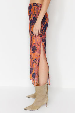 TRENDYOLMILLA Turuncu Desenli Maxi Boy Dantel Detayl? Tul Esnek Orme Etek TWOSS23ET00369  фото 5