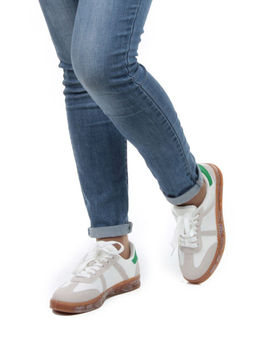 05-6016-2 WHITE/BEIGE Кроссовки женские (искусственные материалы) - No name фото 4