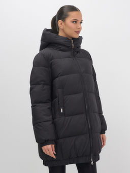 Куртка женская зимняя на резинке большого размера черного цвета 7619Ch - Visdeer фото 12