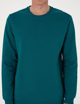 Z_mr_t 2 _plik Regular Fit Bisiklet Yaka Basic Sweatshirt