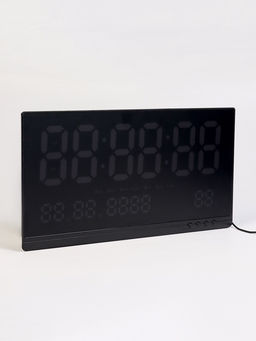 Часы электронные настенные, 47.5×25.3 см, синие цифры