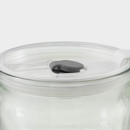 Стакан, 400 мл, с крышкой и трубочкой, стекло, прозрачный