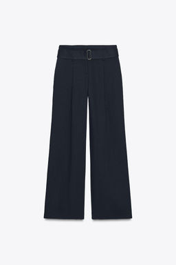 BELTED WIDE-LEG TROUSERS - Zara фото 7