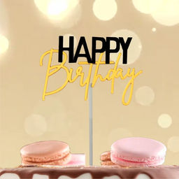 Топпер С днём рождения, цвет чёрный-золото - Страна карнавалия фото 4