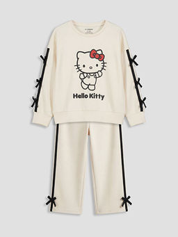 Hello Kitty Bask?l? K?z ?ocuk Sweatshirt ve E?ofman Alt?
