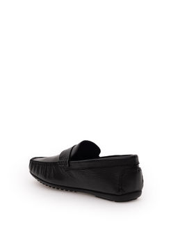 Siyah Kau_uk Taban %100 Deri Loafer Ayakkab_