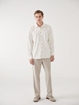 Slim Fit Uzun Kollu Gabardin Erkek G?mlek