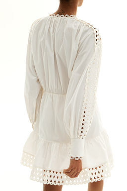 Vestido de popelina con detalles bordados - H&m фото 3
