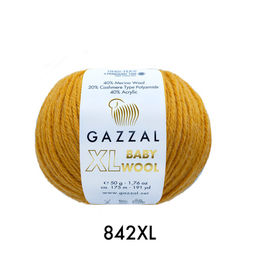 Беби Вул XL(Baby Wool XL) пряжа GAZZAL 40%шерсть мериноса 20%кашемир 40%акрил 10х50г/100м Цвет:822 XL морская волна