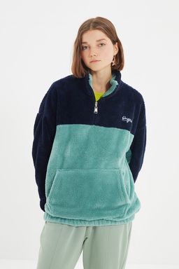 TRENDYOL MAN Camel Unisex Oversize/Genis Kesim Renk Blok S?cak Tutan Pelus Sweatshirt TMNAW22SW1477 - Trendyolmilla фото 15