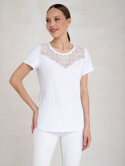 Футболка с кружевом.из хлопок 95%, лайкра 5% - Binita фото 9