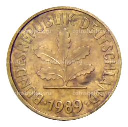 Монета 5 пфеннигов 1989 года J Германия