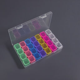 Органайзер для хранения мелочей QF, 28 ячеек, 17.5×10.5×2.5 см, разноцветный