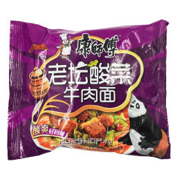 Лапша б/п с квашеной капустой и говядиной Kangshifu, Китай, 117 г Акция