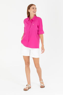 U. S. Polo Assn Женская рубашка с длинным рукавом цвета фуксии - U.s. polo assn фото 4