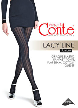 Колготки фантазийные CONTE LACY LINE Колготки с ажурным рисунком и полосами nero - Conte elegant фото 6