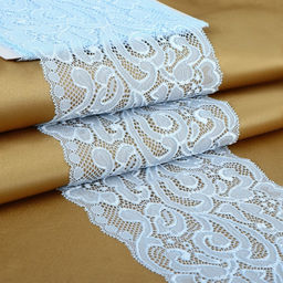 Кружевная эластичная ткань, 175 мм, 2.7±0.5 м, небесно-голубая