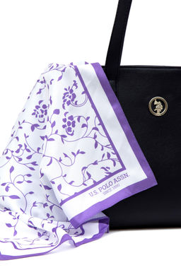 Женская подарочная темно-синяя сумочка в штучной упаковке с шарфом Неожиданная скидка в корзине