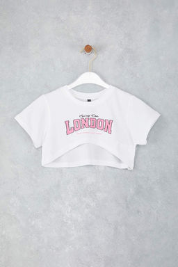 Pembe K?z Cocuk %100 Pamuk Slogan Bask?l? K?sa Kol Orme Elbise TKDSS25EL00095 - Trendyolmilla фото 5