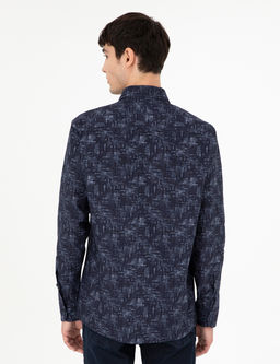 Lacivert Slim Fit Uzun Kollu G_mlek