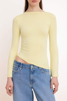 Sar_ Fitted/V_cuda Oturan Kay_k Yaka Uzun Kollu Yumu_ak _rme Bluz TWOSS26BZ00343