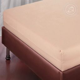 Персик 120*200/1 шт. - 120*200 DE LUXE Радуга с простынью на резинке