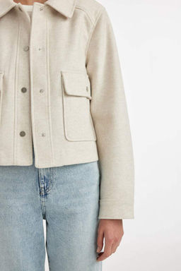 Куртка стандартного кроя с воротником-поло и строчкой - Defacto фото 5