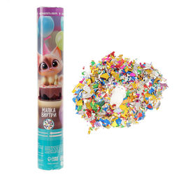 Хлопушка пневматическая Котик 30 см серпантин, мялка