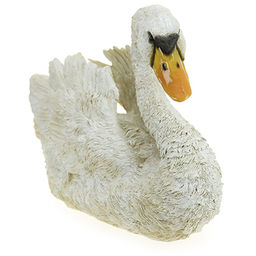 Скульптура-фигура для сада из полистоуна "Лебедь большой с расправленными крыльями" 47х28см (Россия)