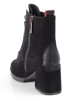 04-R180-1 BLACK Ботинки зимние женские (натуральная замша, натуральный мех) - Фабричный китай фото 9