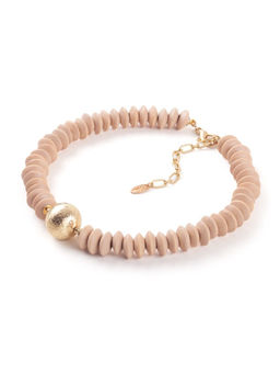 Ожерелье с эмалью из золотистого металла.