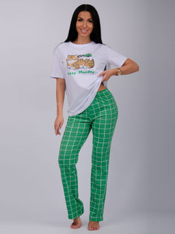 Пижама Лизи 2 брюки, трикотаж - Малина фото 9