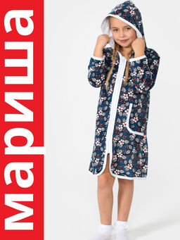 Халат велюровый с капюшоном Торжество