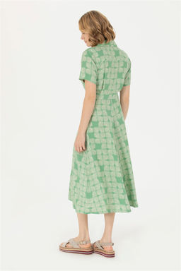 Женское зеленое тканое платье - U.s. polo assn фото 5