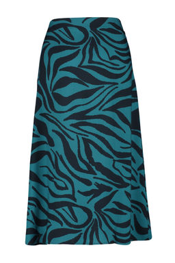 TRENDYOLMILLA Siyah Y?rtmacl? Detayl? Viskon Kumasl? Hayvan Desenli Midi Dokuma Etek TWOAW22ET0447 фото 9