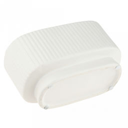 Кашпо для цветов керамическое "Аккорд" 1л, 18,5х9,5х10см, внутренний размер 17,3х8см, фактурный глянец, противоскользящие накладки, белый, в коробке (Китай)