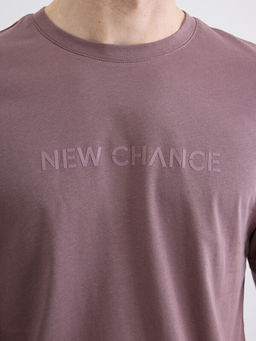 Bisiklet Yaka Bask?l? Penye Erkek Ti??rt