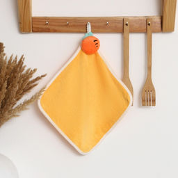 Полотенце Доляна Морковка цвет жёлтый, 30х30 см, 100% пэ, микрофибра