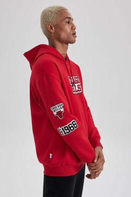 DeFactoFit Толстовка свободного покроя с капюшоном NBA Chicago Bulls фото 4