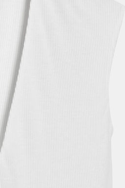 CAMISETA RIB ESCOTE PICO / Blanco - Zara фото 6