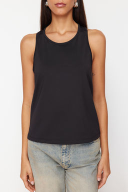 Siyah More Sustainable S?rt Detayl? Esnek Orme Bluz TWOSS24BZ00439 - Trendyolmilla фото 4