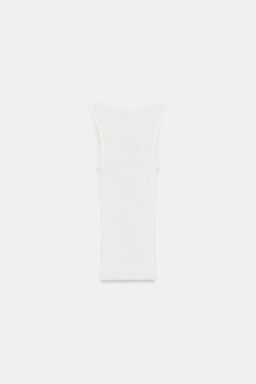 LACE RIBBED T-SHIRT - Zara фото 28