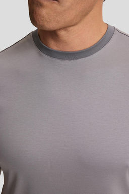 Erkek Gri Regular Fit Bisiklet Yaka Basic Ti__rt