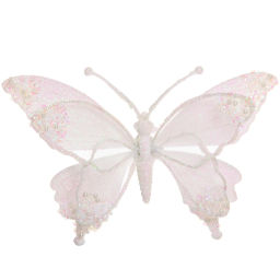 Украшение новогоднее "Бабочка - Изящный полет" 24.5*9*17 см, Белый
