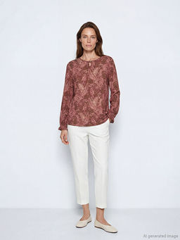 Bisiklet Yaka Desenli Bluz