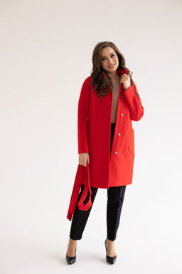 Пальто 19101/пояс (красный)
